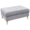 MID.YOU Hocker in textil, holzwerkstoff hellgrau , Alice , Uni , 106x48x80 cm , Nachbildung , Stoffauswahl , 002220026007