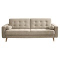 MID.YOU Schlafsofa in holzwerkstoff sandfarben , Fjord , 222x86x90 cm , Nachbildung , 002220030909