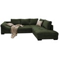 Livetastic Ecksofa in kord dunkelgrün , Alvito , 298x202 cm , 002310006713