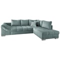 MID.YOU Eckschlafsofa in mintgrün textil , Alvito , Buche , 298x202 cm , Mikrofaser , Liegefunktion, Rücken echt, Armteil links , 002310006733