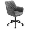 Xora Drehstuhl in mikrofaser grau, schwarz , Martha , Metall, Kunststoff, Textil , 57x88-100x62 cm , pulverbeschichtet,matt,Mikrofaser , Sitzfläche 360° drehbar , 002381029001