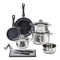 Wmf, WMF Kochtopfset 10-teilig , 0730756040 , Edelstahlfarben , Metall , 16 cm,20 cm,16 cm , 2 l,3,7 l,6,5 l,1,5 l , poliert , backofengeeignet, rostfrei, breiter Schüttrand, geschmacksneutral, säurefest, TransTherm®-Allherdboden,backofengeeignet,backo