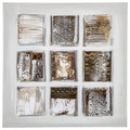 Monee Bild 55/55 cm , 12627s-2lutz-2 , Braun, Hellgrau, Beige , Holz, Metall, Textil , Fichte , massiv , 55x55 cm , glänzend,foliert,Leinwand,Echtholz , handgemalt, 3D-Effekt , 003117007401