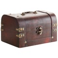 Ambia Home, Ambia Home Dekobox 20/14/12,5 cm , Kb80-18120301 , Braun, Schwarz , Metall, Leder, Holzwerkstoff , Kombination Echtleder/Lederlook , Sperrholz , 14x12.5x20 cm , lackiert,lackiert,naturbelassen,Echtholz , Deckel, Tragegriff, Deckel aufklappbar , 00316