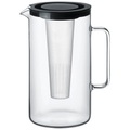 Novel Glaskrug , 107 027 021 , Klar, Schwarz , Glas , 2500 ml , klar , Ausgiesser, Siebeinsatz, Eiseinsatz , 003280023801