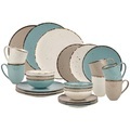 Landscape Kombiservice 24-teilig , Urban Life , Türkis, weiss, Taupe , Keramik , Used look , 400 ml,600 ml , glänzend , 0056530035