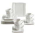 Novel Kaffeeservice 18-teilig , Swing - Top- , weiss , Keramik , Wellen , 220 ml,220 ml , glänzend , 0075790004