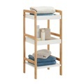 Xora Badezimmerregal 36/80/33 cm , Theo , Naturfarben, weiss , Holz, Holzwerkstoff , Bambus , massiv , 36x80x33 cm , matt, lackiert,Echtholz, Nachbildung , 007968000101