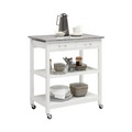 Xora Servierwagen in grau, weiss , Babette , Stein, Holzwerkstoff , 2 Schubladen , 78x87x48 cm , matt, lackiert, Dekorfolie,Naturstein,Granit,Nachbildung , Stauraum , 007968005601
