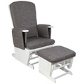 My Baby Lou, My Baby Lou Stillstuhl , Tf34t , Grau, weiss , Holz, Textil , Kautschukholz , massiv , 56x101x73 cm , lackiert,Mikrofaser,Echtholz , 008976000503