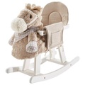 My Baby Lou, My Baby Lou Schaukelpferd , Baby First , Grau, Naturfarben , Holz, Textil , Pappel , vollmassiv , 28x57x61 cm , handbemalt,Textilgeflecht,Echtholz , Fussstützen, Haltegriffe, Sicherheitsring, gepolsterte Sitzfläche , 008086002601