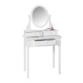 Ambia Home Schminktisch in weiss kiefer , Viola -Top- , Holz , 3 Schubladen , 70x132x40 cm , handbemalt,verspiegelt,Nachbildung , 008103000501
