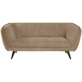 VEGA Sofa Kelso Cord, 3-Sitzer; 183x88x76 cm (BxTxH); Sitz taupe, Gestell schwarz