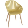 VEGA Outdoor Schalenstuhl Gimani; 53x55.5x79.5 cm (BxTxH); Sitz senf, Gestell braun; 4 Stück / Pack