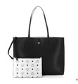 Mcm - Wende-Shoppingtasche & Täschchen Medium - Schwarz und Silber