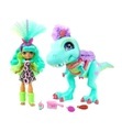 Mattel - Cave Club prähistorisches Puppenset Rockelle und ihr 55 cm grosser T-Rex mit beweglichem Kiefer, inkl. Zubehör, Spielzeug für Kinder
