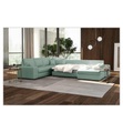 Florenzzi - Panorama-Schlafsofa mit Rechtsseitiger Recamiere Salieri - Türkis und Dunkelbraun