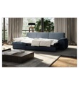 Florenzzi - Schlaf-Ecksofa mit Linksseitiger Recamiere Casavola - Marinblau und Dunkelbraun