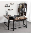 Vasagle - Computertisch, L-förmiger industrieller Schreibtisch, rustikales brauner LWD71X