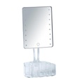 Wenko - LED-Standspiegel mit Organizer Trenno, Leuchtspiegel