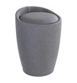 Wenko - Hocker Candy Grey Leinenoptik, Badhocker, mit abnehmbarem Wäschesack