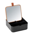 undefined, Wenko - Organizer mit Deckel Bovisa Schwarz, Kosmetik Organizer mit 3 Fächern und Spiegel