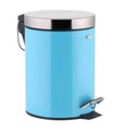 Testrut - 3-Liter Mülleimer - Hellblau und Silber - Silber und Hellblau