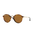 Ray-Ban - Sonnenbrille Round Fleck - Schildpatt und Braun