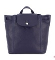 Longchamp - Leder-Rucksack Le Pliage Cuir XS - Marinblau