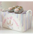 Home - Einhorn bedruckt Kinderzimmer Rechteckiger Korb, 30 x 21 x 18 cm - Weiss, Bunt
