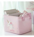 Home - Einhorn bedruckt Kinderzimmer Rechteckiger Korb, 24 x 17 x 14 cm - Rosa
