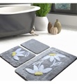 Home - 3er-Set Badvorleger Daisy - 50 x 60 cm und 60 x 100 cm und 40 x 60 cm - Multicolor und Grau