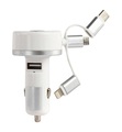 Livoo - Zigarettenanzünder-Adapter Lightning, Tyce C & Micro USB - Weiss