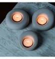 Home - 3er-Set Kerzenhalter - Grau