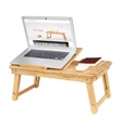 undefined, Songmics - Bambus-Laptop-Betttisch, Bettablage für Notebook mit Kippplatte und Schublade LLD01N