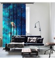 Home, Home - Vorhang - 140 x 260 cm - Marinblau und Türkis