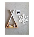 Home - Holz-Wandregal Tent - Beige und Weiss