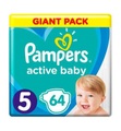 Pampers - Active Baby-Dry Windeln Junior (11-16 kg) - 2 x 64 Stück - Baby-Dry Windeln Grösse 5