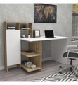 Home - Schreibtisch - Weiss und Hellbraun