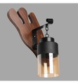 Home - Wandlampe Aydan - Schwarz, Braun