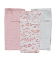 Bébé Au Lait - Pucktuch Classic Muslin 3er Pack Pink Leaves