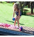 Konfidence - Badeanzug mit Schwimmhilfe blau mit Streifen | 12-24 Monate