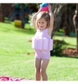 Konfidence - Badeanzug mit Schwimmhilfe rosa mit Streifen | 12-24 Monate