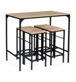 Idomya - Ensemble Bartisch & Stühle Memphis - Schwarz und Braun
