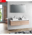 Tft, TFT - Home Furniture - Ensemble Doppel-Waschbecken 8-teilig PERTH - Heller Tabak
