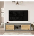 Home - TV Stand - Braun und Silber