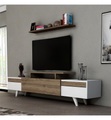 Home - Fernsehmöbel und Büchergestell Miray - Braun und Weiss