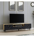 Home - TV-Möbel 150 x 45 x 31.3 cm - Hellbraun und Schwarz
