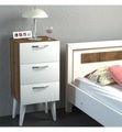Home - Nachttisch Bellini - Braun und Weiss