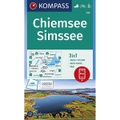 KOMPASS Wanderkarte Chiemsee, Simssee - 3in1 Wanderkarte 1:25000 mit Aktiv Guide inklusive Karte zur offline Verwendung in der KOMPASS-App. Fahrradfahren. Langlaufen.